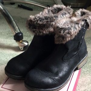 Candies black ankle boots, size 8.5